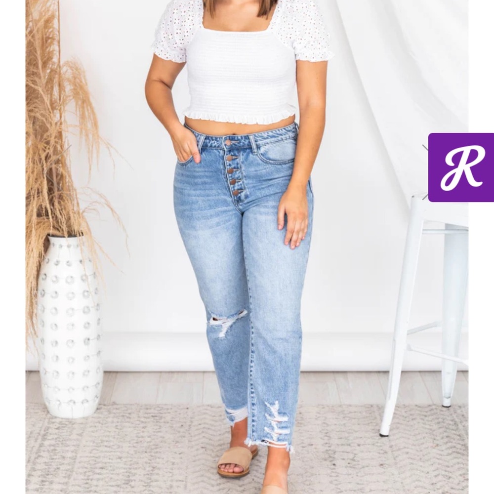 Passport To Paris White Smocked Eyelet Blouse - Picture 3 of 3
